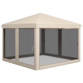 210D Oxford 10' x 10' Pop Up Canopy Tent with Netting, Instant Screen Room House, Tents for Parties, Height Adjustable, with Carry Bag, for Outdoor