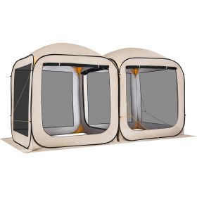 Screen House Tent, 12 x 6 ft, 2 in 1 Pop Up Screen Tent, Portable Screened in Canopy with Carry Bag, Netting Sides, Ground Stakes, for Garden, Patio