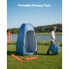 Pop up Shower Tent, Instant Portable Privacy Tent Changing Room with Shower Bag, Ground Stakes, Ropes, Carry Bag, 190T Polyester with Silver Coating