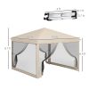 210D Oxford 10' x 10' Pop Up Canopy Tent with Netting, Instant Screen Room House, Tents for Parties, Height Adjustable, with Carry Bag, for Outdoor