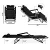 Portable Dual Purposes Extendable Folding Reclining Chair Black