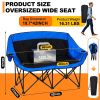 Double Camping Chair Oversized Padded Camping Chairs Heavy Duty Outdoor Lawn Chairs for Camping
