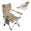 Outdoor Reclining Camping Lounge Chair 95-160 Adjustable Angle Carbon Steel Frame Heavy Duty Foldable Chair with Storage Bag for Patio Backyard Travel