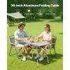 Folding Camping Table, Portable Roll Up Side Tables, Lightweight Aluminum Beach Table with Adjustable Height, Top Mesh Layer and Carry Bag