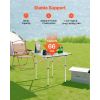 Folding Camping Table, Portable Roll Up Side Tables, Small Lightweight Aluminum Beach Table, Compact with Carry Bag, for Outdoor Cooking, Tailgating