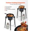 Single Burner Outdoor Propane Gas Stove, 100,000 BTU Propane LPG Gas Camping Stove, Heavy Duty Carbon Steel Outdoor Cooker