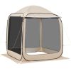 Screen House Tent, 6 x 6 ft, 4-6 Person Pop Up Screen Tent with Extended Awning, Portable Screened in Canopy with Carry Bag, Netting Sides, for Patio