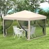 210D Oxford 10' x 10' Pop Up Canopy Tent with Netting, Instant Screen Room House, Tents for Parties, Height Adjustable, with Carry Bag, for Outdoor