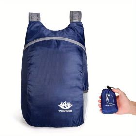 Eco-friendly Portable And Foldable Small Backpack; Short-Distance Travel Bag For Men And Women For American Football Spectators (Color: Dark Blue)