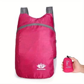 Eco-friendly Portable And Foldable Small Backpack; Short-Distance Travel Bag For Men And Women For American Football Spectators (Color: Rose Red)