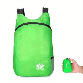 Eco-friendly Portable And Foldable Small Backpack; Short-Distance Travel Bag For Men And Women For American Football Spectators (Color: Solid Green)