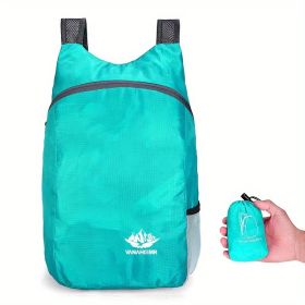 Eco-friendly Portable And Foldable Small Backpack; Short-Distance Travel Bag For Men And Women For American Football Spectators (Color: Lake Blue)