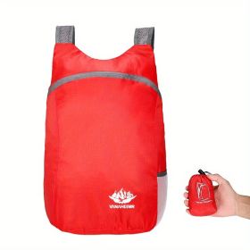 Eco-friendly Portable And Foldable Small Backpack; Short-Distance Travel Bag For Men And Women For American Football Spectators (Color: Red)