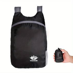 Eco-friendly Portable And Foldable Small Backpack; Short-Distance Travel Bag For Men And Women For American Football Spectators (Color: Black)