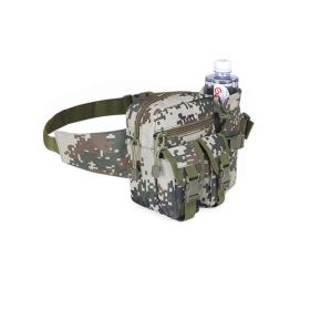 Camouflage Attachable Waist Pouch With Water Bottle Holder For Outdoor Traveling Camping Hunting Cycling (Color: Camouflage)