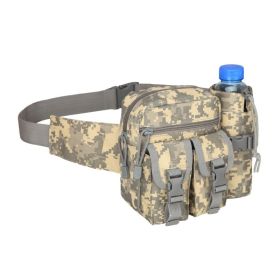 Camouflage Attachable Waist Pouch With Water Bottle Holder For Outdoor Traveling Camping Hunting Cycling (Color: ACU Camouflage)