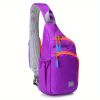 Waterproof Nylon Shoulder Pack; Trendy Zipper Sling Bag With Water Bottle Holder
