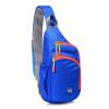 Waterproof Nylon Shoulder Pack; Trendy Zipper Sling Bag With Water Bottle Holder