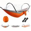 Camping Hammock with Mosquito Net 3-in-1 Portable Hammock Tent with BuiltIn Mosquito Net Dual-Way Zippers 440lbs Capacity Attached Storage Pocket for
