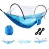 Camping Hammock with Mosquito Net 3-in-1 Portable Hammock Tent with BuiltIn Mosquito Net Dual-Way Zippers 440lbs Capacity Attached Storage Pocket for