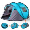 4 Person Pop Up Tent for Camping, Waterproof Instant Family Tent with Front Awning, Automatic Tent Throw Pop Up Instant Flip Pop Tent for Camping