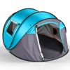 4 Person Pop Up Tent for Camping, Waterproof Instant Family Tent with Front Awning, Automatic Tent Throw Pop Up Instant Flip Pop Tent for Camping