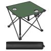 1Pc Foldable Camping Table Portable Picnic Table Lightweight Travel Desk with 2 Cup Holders Carrying Bag